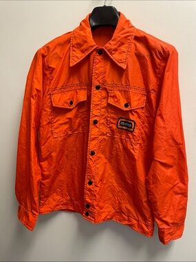 Vintage Swingster Collared Nylon Button-Front Jacket.  O’s Gold Logo Men’s Small